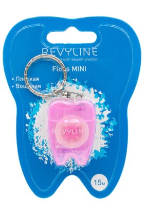 Флосс зубной, вощеная 15м, дорожный брелок Revyline floss mini